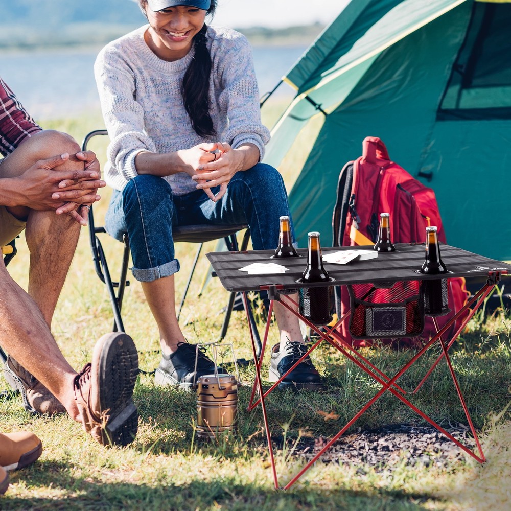 Camping Table 4 Mesh Cupholder Mesh Side Pocket