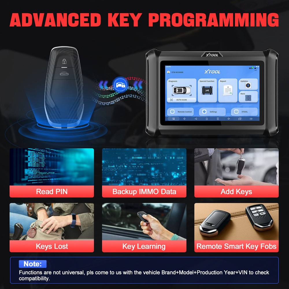 XTOOL USED D7W WIFI Connection OBD2 Diagnostic Scanner Bidirectional Key Coding