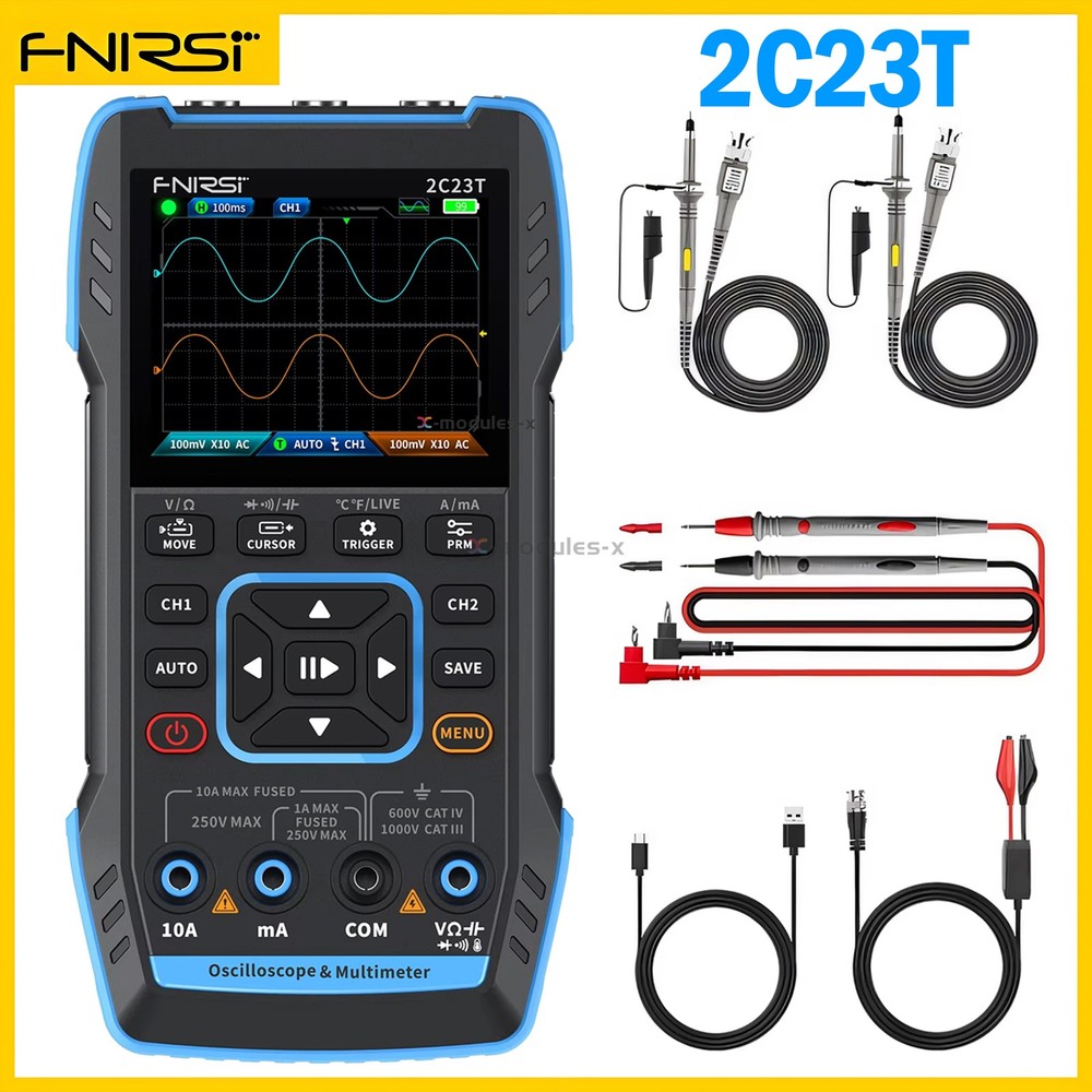 FNIRSI 2C23T Handheld Digital Oscilloscope Multimeter Function Signal Generator