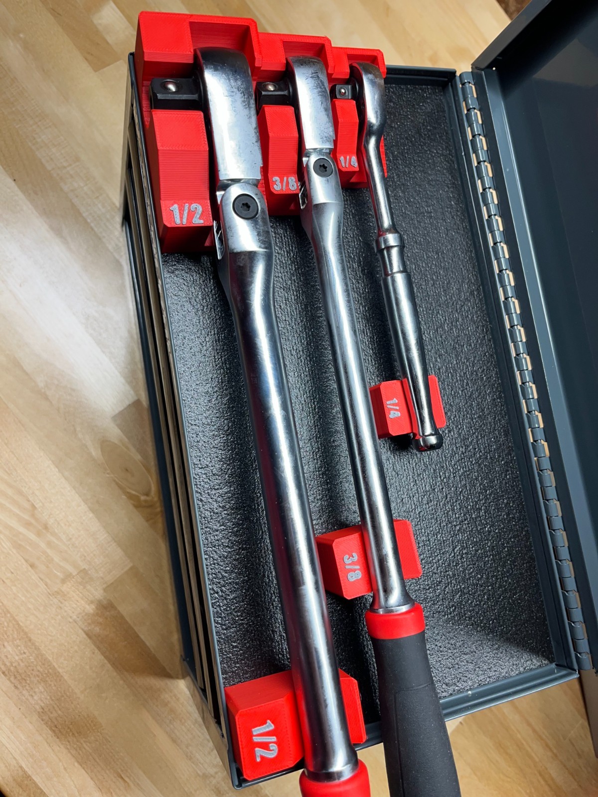 Ratchet Holders Edge Series - 1/4”, 3/8”, 1/2” - Magnetic Tool Organizer