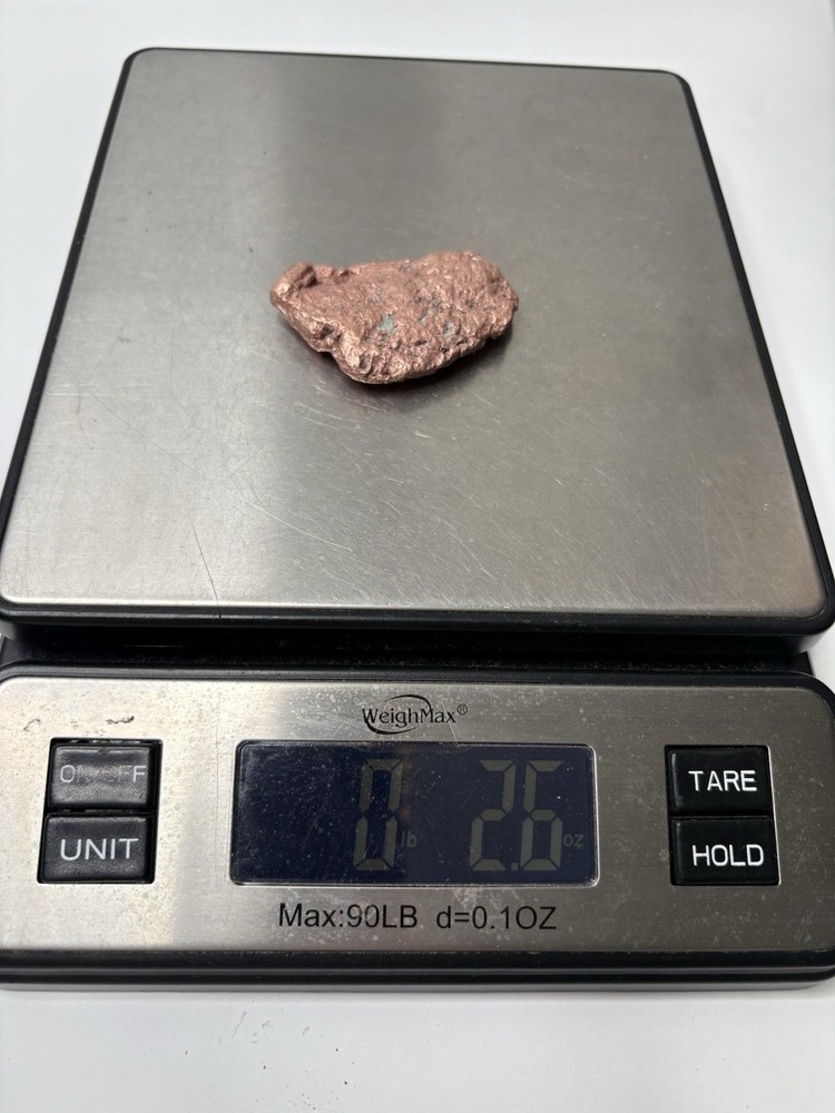 Pure Native Michigan Solid Copper Nugget Specimen Keweenaw Peninsula Mineral