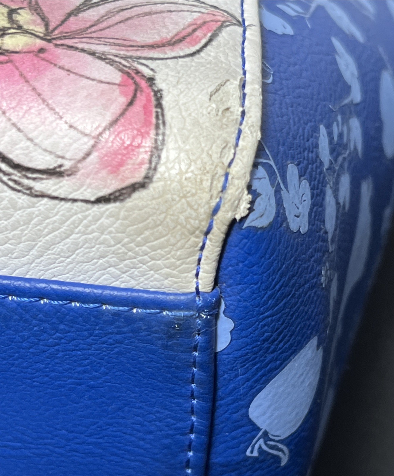 Disney LoungeFly Satchel Handbag Purse Snow White Blue & White 14x10"