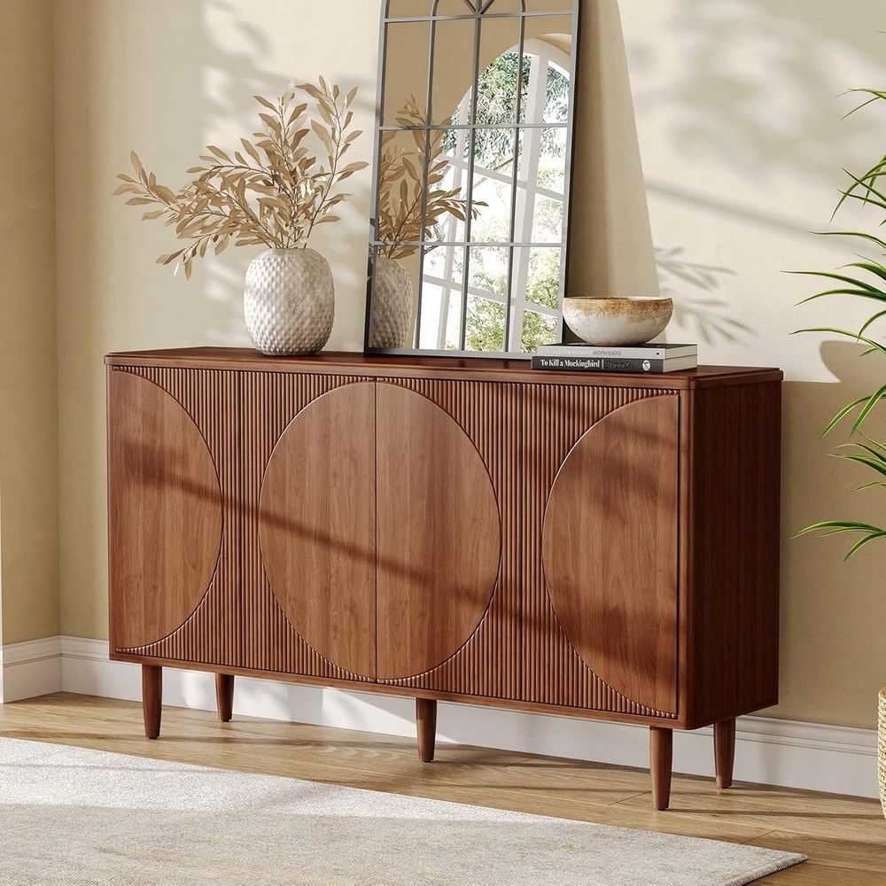 59-Inch Buffet Cabinet Sideboard with Storage, Modern Sideboard Buffet Table