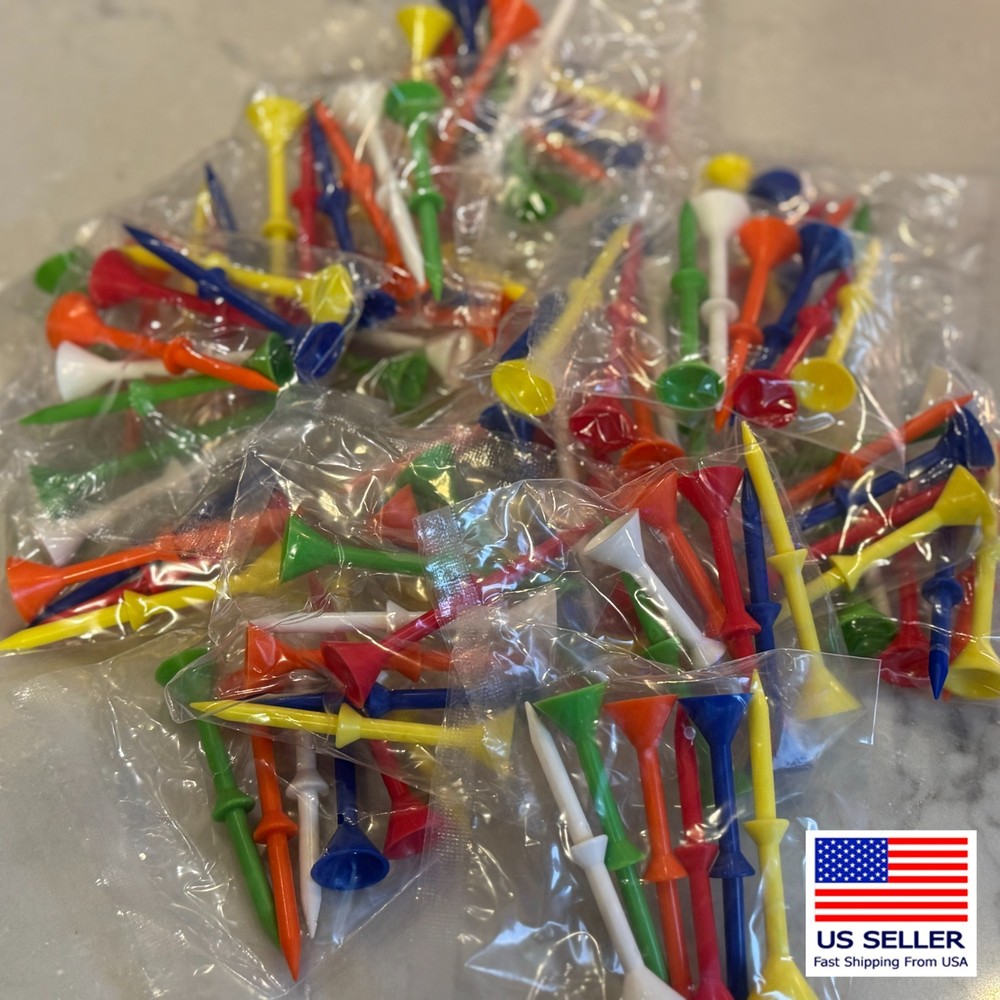 Martini Golf 3-1/4" Durable Plastic Step-Up Tees | Consistent Height | 6 Pack