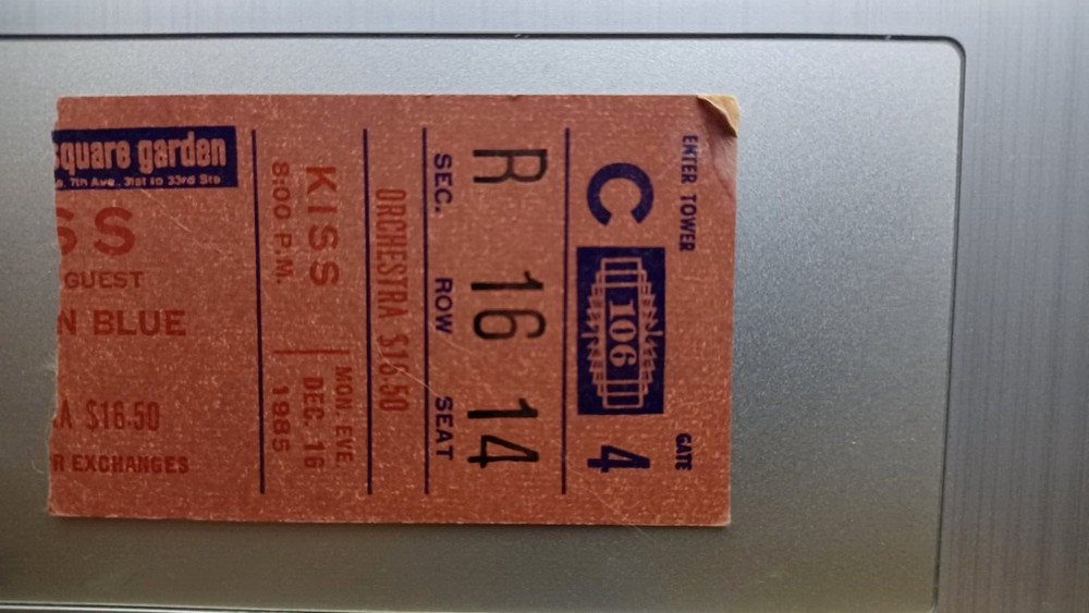 Kiss Madison Square Garden New York City 12/16/85 Concert Ticket Stub ~ RARE