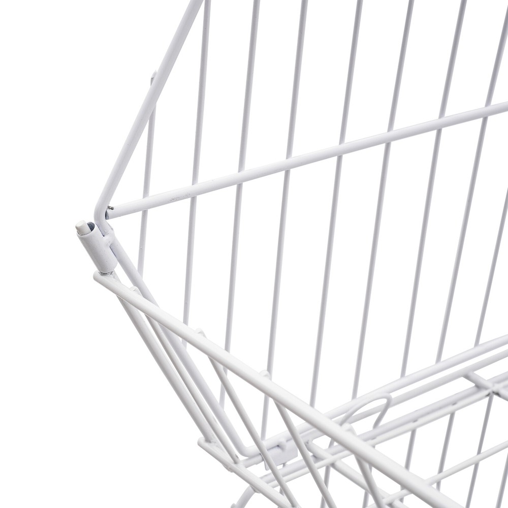 5 Tier Wire Grid Retail Display Shelf Merchandise Display Rack Stand with Wheels