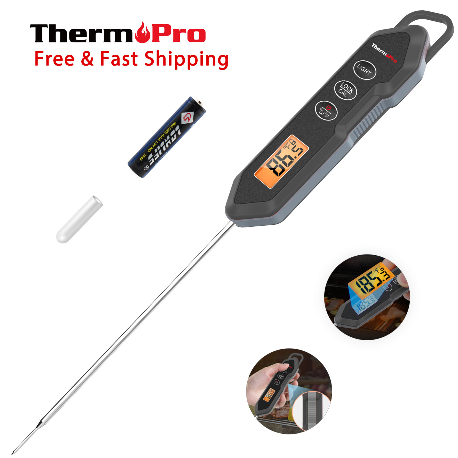 Themopro TP15HW 5.4 Long Probe Waterproof Instant Read Digital Meat Thermometer