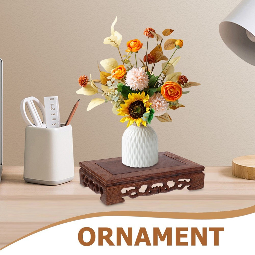 Wood Display Stand Pedestal Rectangular Base for Home Craft Decoration