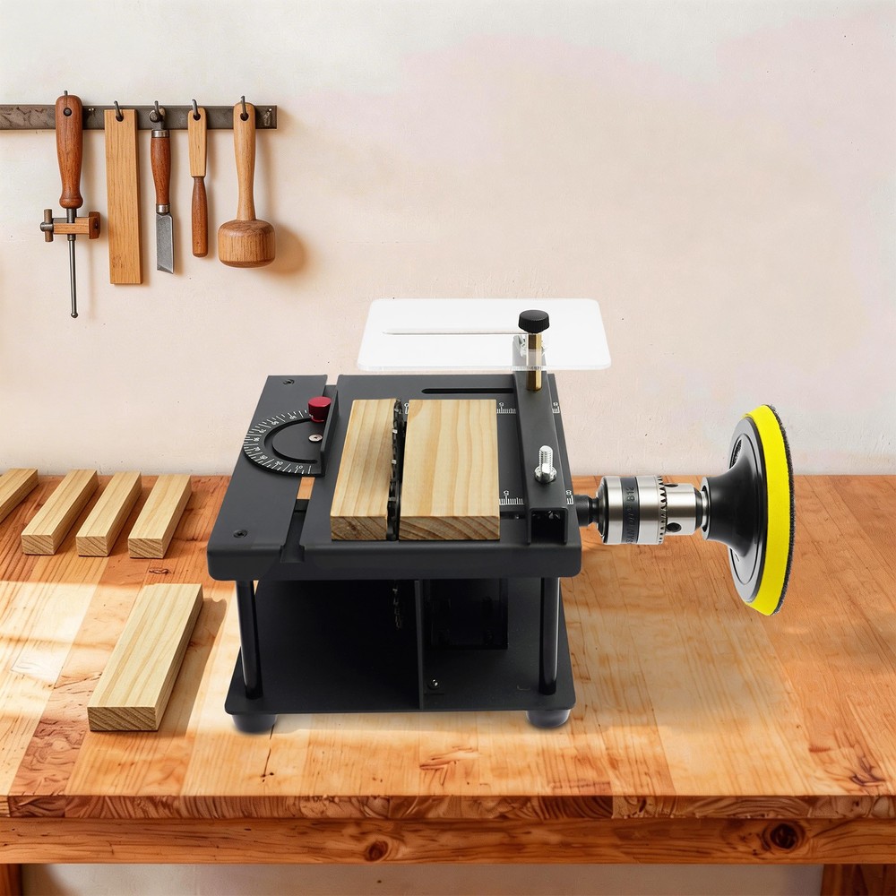 Table Saw with Sandpapers, Multi-functional Desktop Table Saw, Mini Table Saw