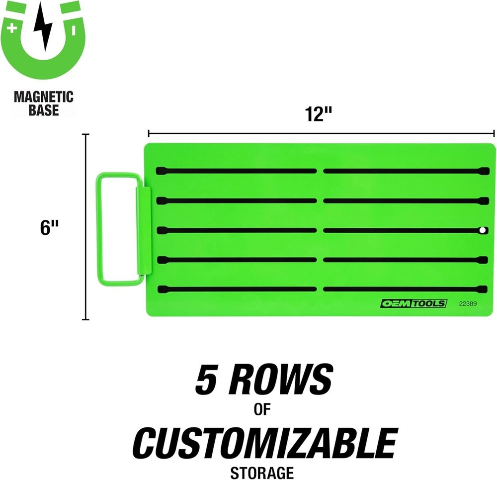 Pro Magnetic Socket Tray, Customizable Ratchet Organizer, Adjustable Drive St...