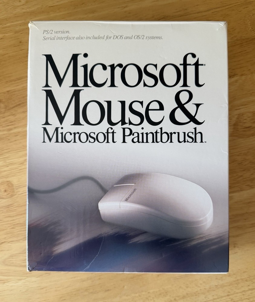 Microsoft Mouse & Paintbrush (1990) "New Version" Never Used ~ Sealed Software