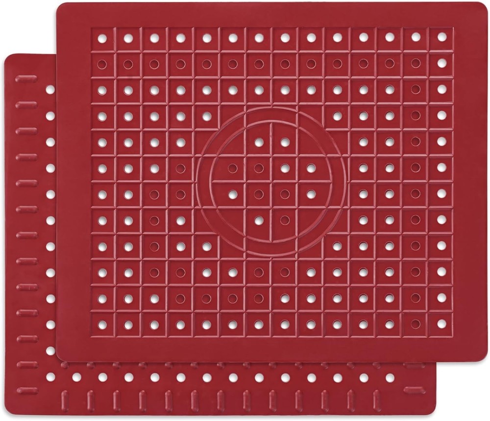 Kitchen Sink Mat, 12" x 10" Rectangular Sink Protector Pad, Fast-Draining Gri...