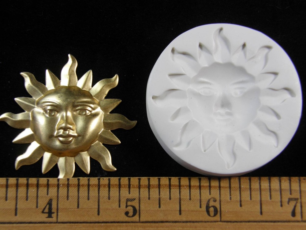 Sun Face (Large) Polymer Clay Mold (#MD1259)