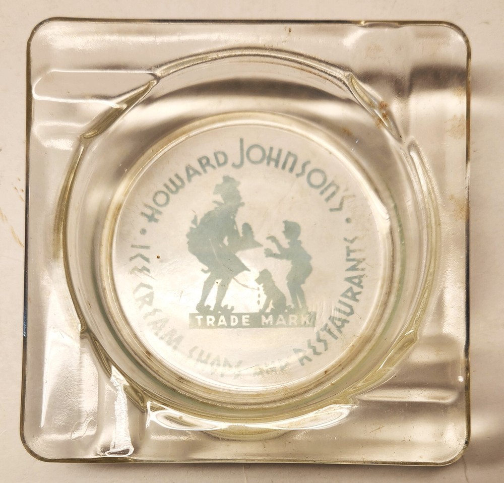 Howard Johnsons glass 4" ashtray