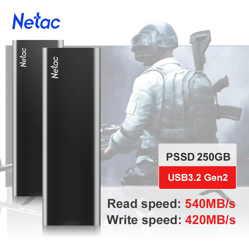 Netac 500GB Portable SSD USB 3.2 Gen2 Type-C External Solid State Drive 500MB/s
