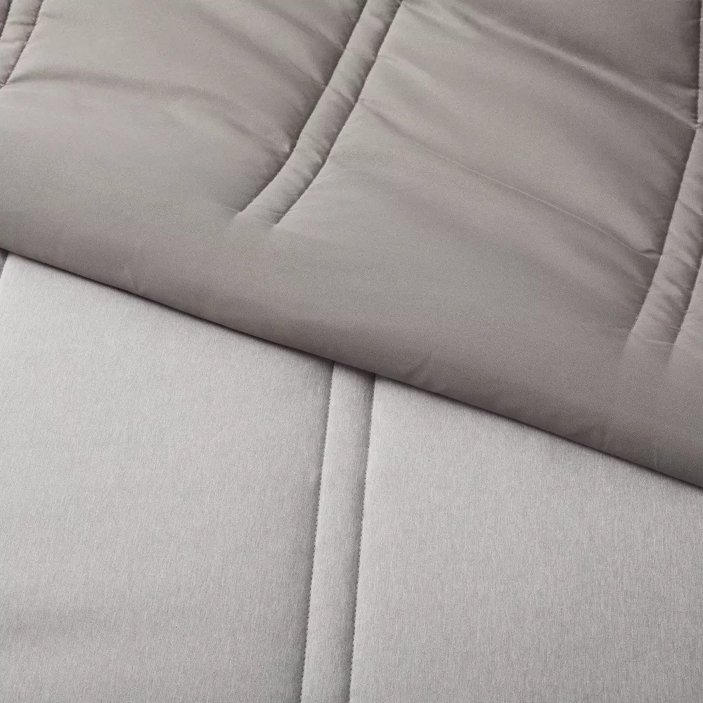 King Lofty Microfiber Comforter Dark Gray Heather - Room Essentials
