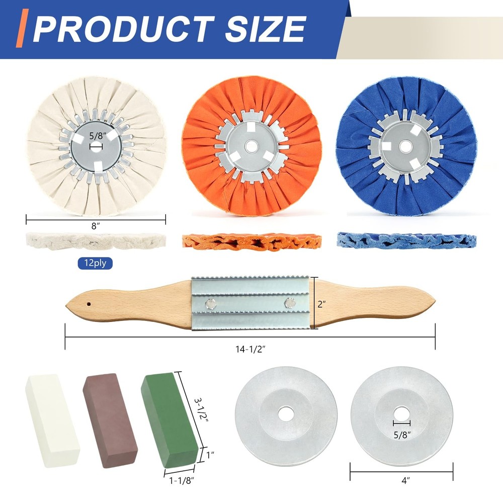 Buffing Wheel Kit for Angle Grinder Polishing
