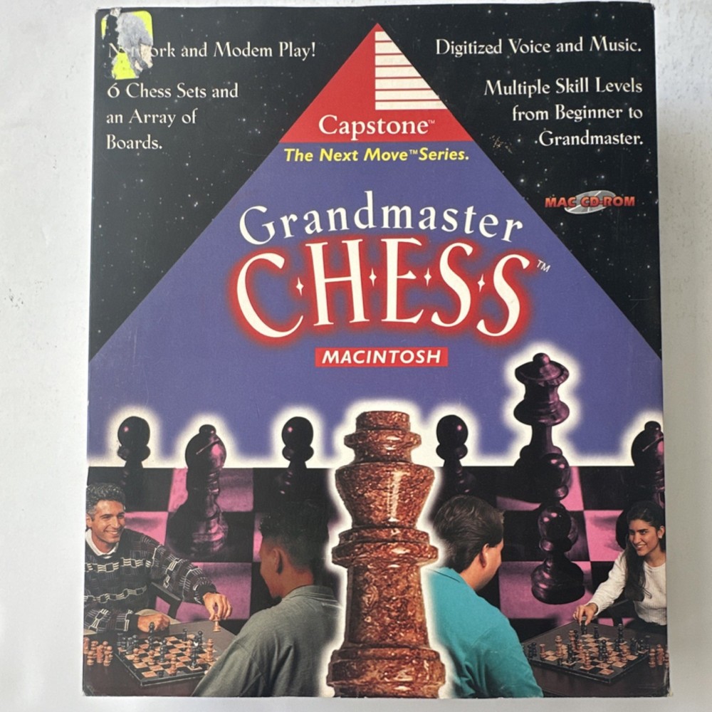 Capstone Grandmaster Chess for Macintosh System 7+ CD-ROM Software w/ Manual