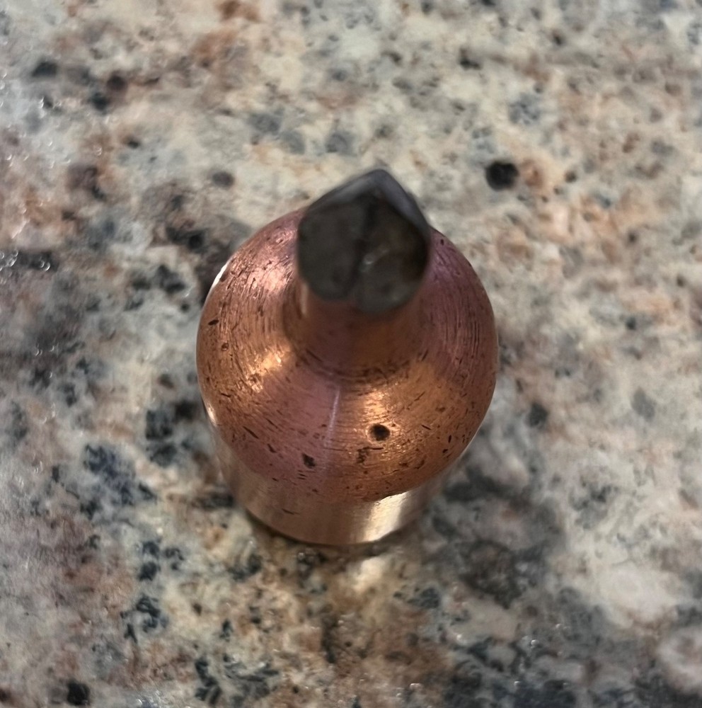 Copper Soldering Iron Tip Threaded 1 1/8" #1
