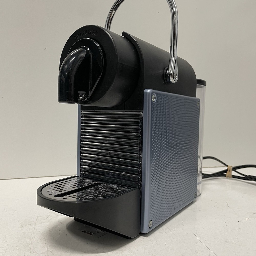 Nespresso Type D60 (Pixie) Coffee Machine Maker Brushed Aluminum/Blue WORKS WELL