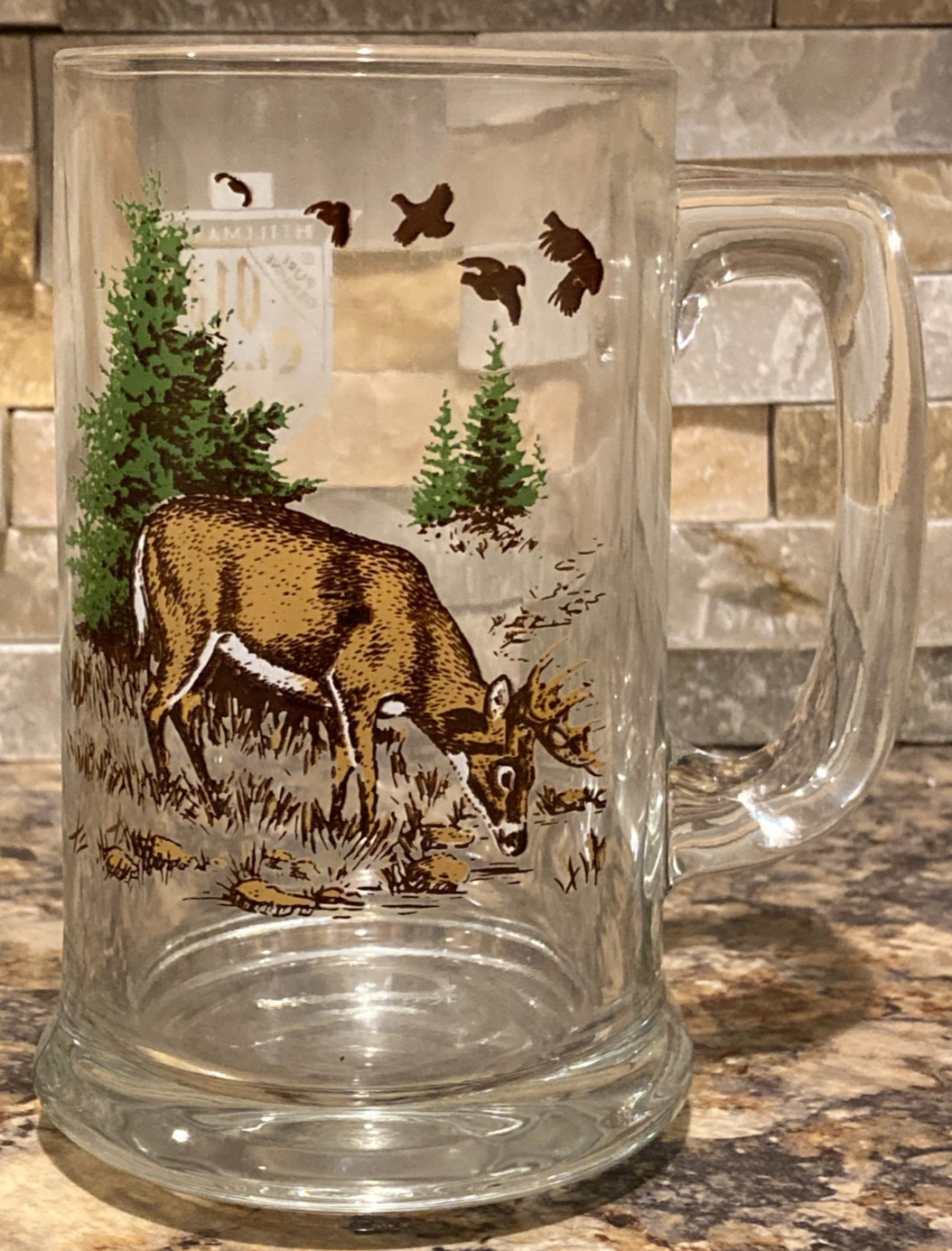 Old Style Glass Beer Mug "Collector Series IV"  ~ Whitetail Deer / Buck