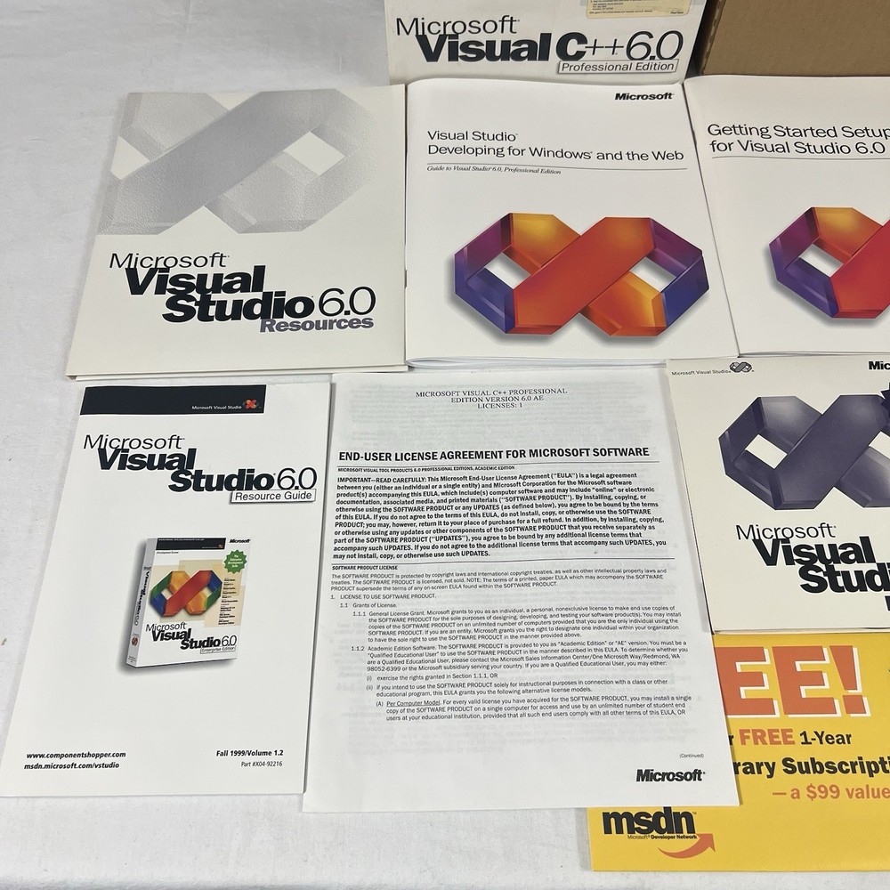 Microsoft Visual C++ 6.0 Professional Edition 048-00318 CLEAN DISC