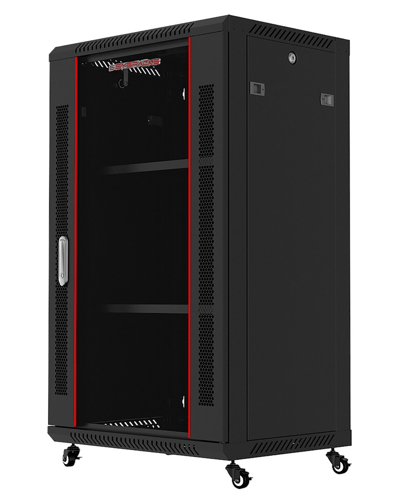 18U Wall Mount Server Rack Locking Network Cabinet Box Data Enclosure 24” Depth