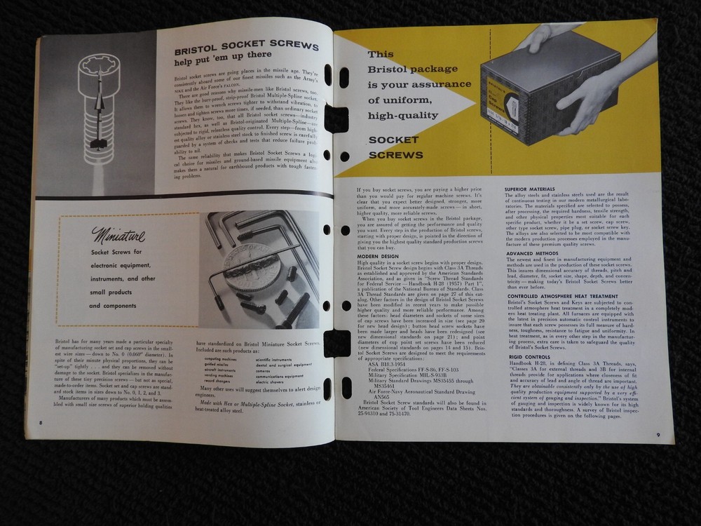 1965 Decatur Midwest Tool & Supply "Socket Cap Screw" Engineering Catalog IL