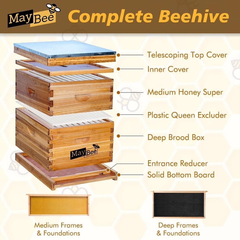 Beginner Beekeeping Kit with Cedarwood Beehive