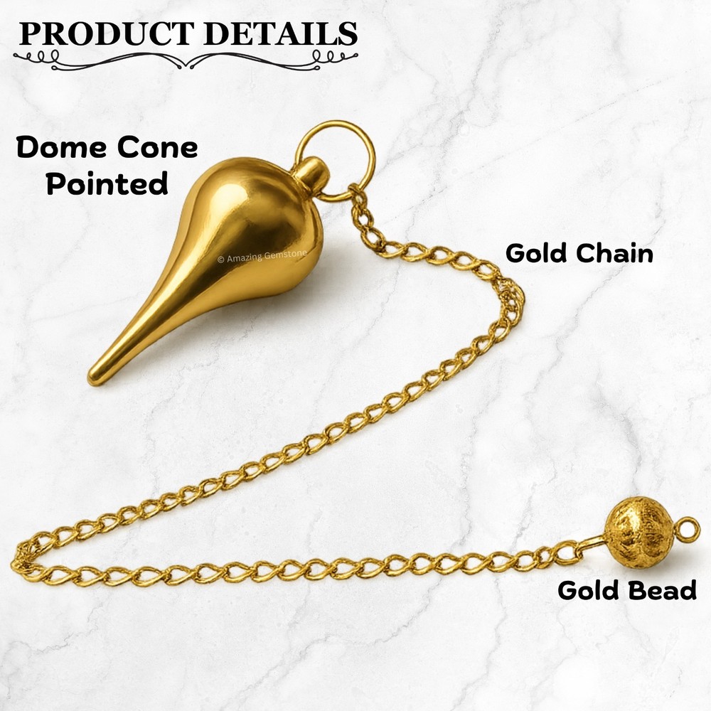 Metal Pendulum Gold Dome Cone Point for Divination