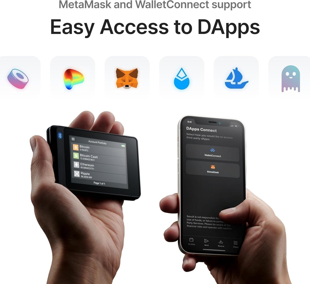 Crypto Wallet with Intuitive Touchscreen, Hardware Wallet with Bluetooth, Eas...