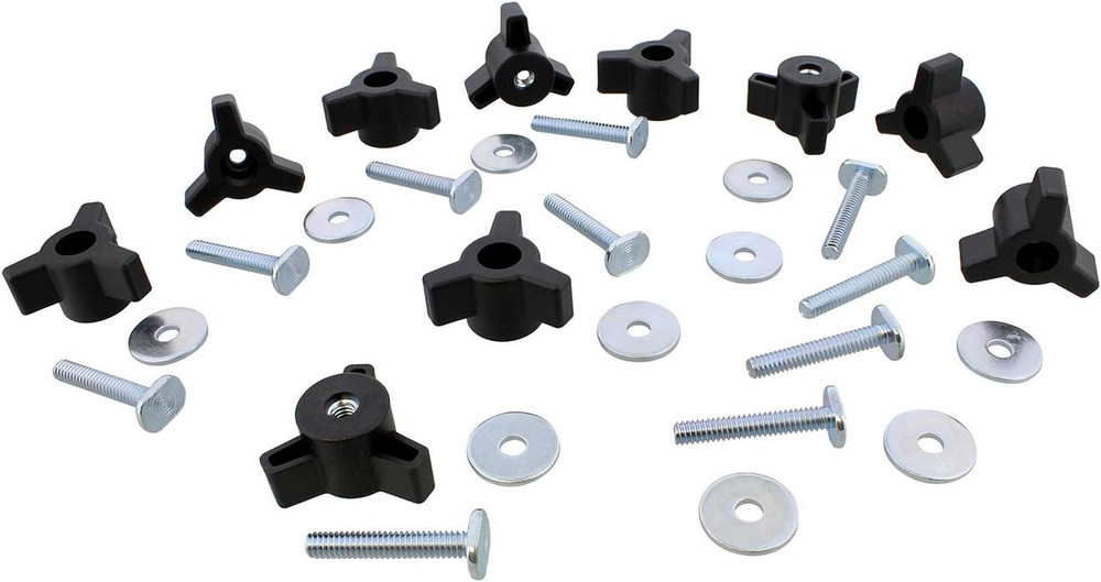 3 Star Knobs Kit - 10Pk 1/4In-20 Threaded Knob Set with Jig Knobs and Bolts for