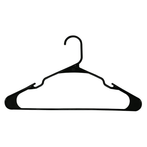 Plastic Clothes Hangers - 50 Pack, Lightweight & Durable - Everyday Use - Black