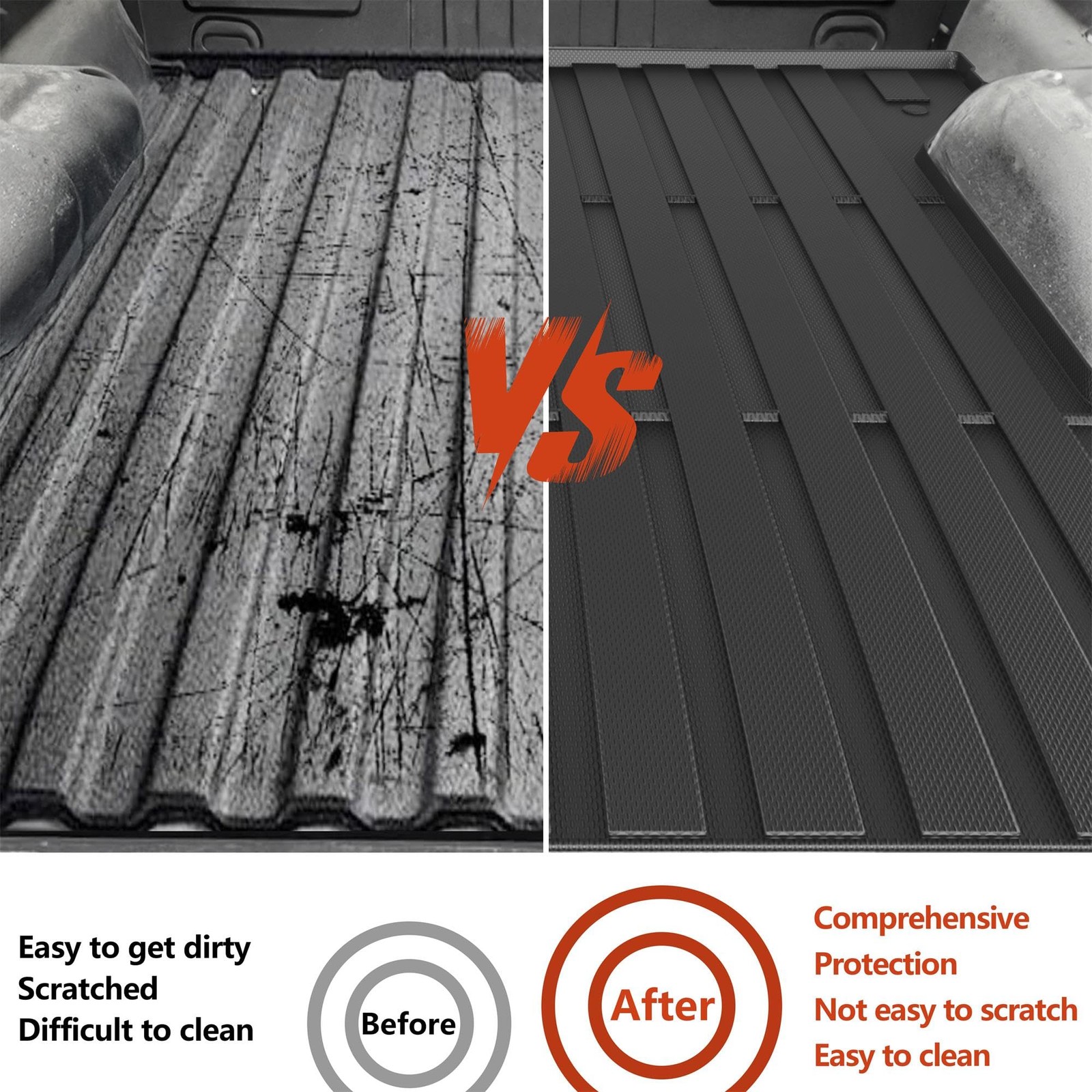 All Weather TPE Truck Bed Mat for F250 F350 F450 6.75FT Bed