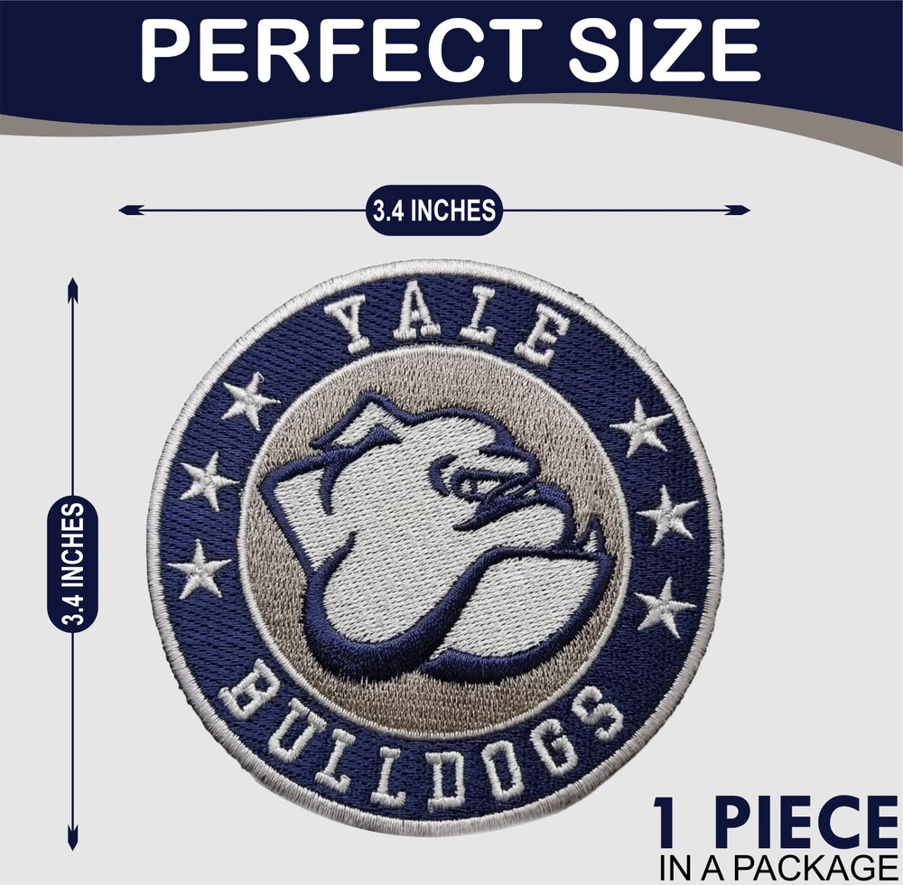 Yale Bulldogs NCAA Team Logo Iron On Patch - Sew Patch - Embroidered Patch