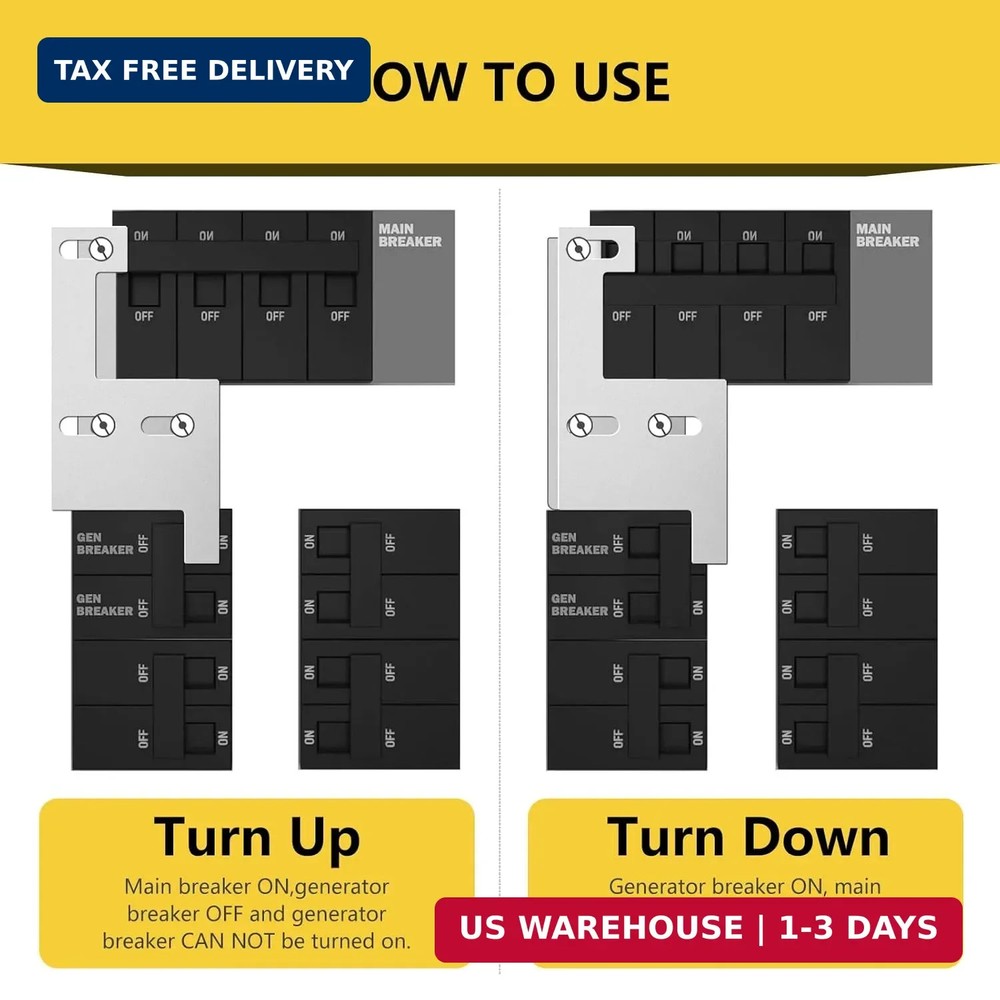 Generator Interlock Kit Compatible with GE General Electeric Vertical Main 150 a