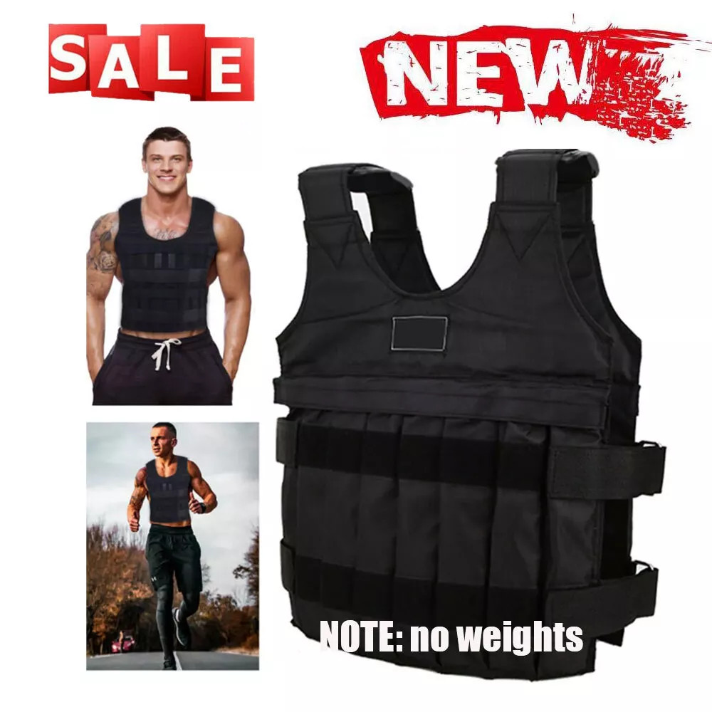 110lbs Exercise Weight Vest Weighted Adjustable Fitness Training Workout Sports