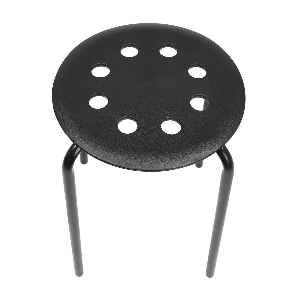 Set of 10 Portable Plastic Stack Stools 17.5" Height Backless Classroom Seating