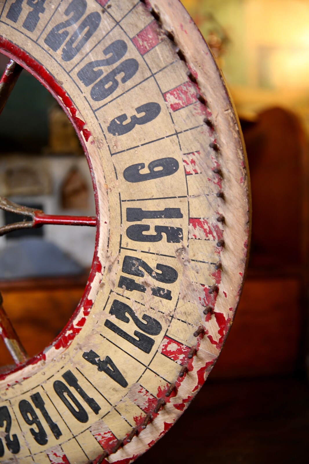 Antique Roulette Gambling Carnival Wheel Wood Casino Game Vintage Circus old