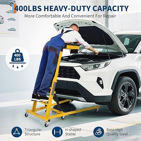 400LBS Automotive Engine Creeper Adjustable 46"-71" Foldable Engine Creeper Too