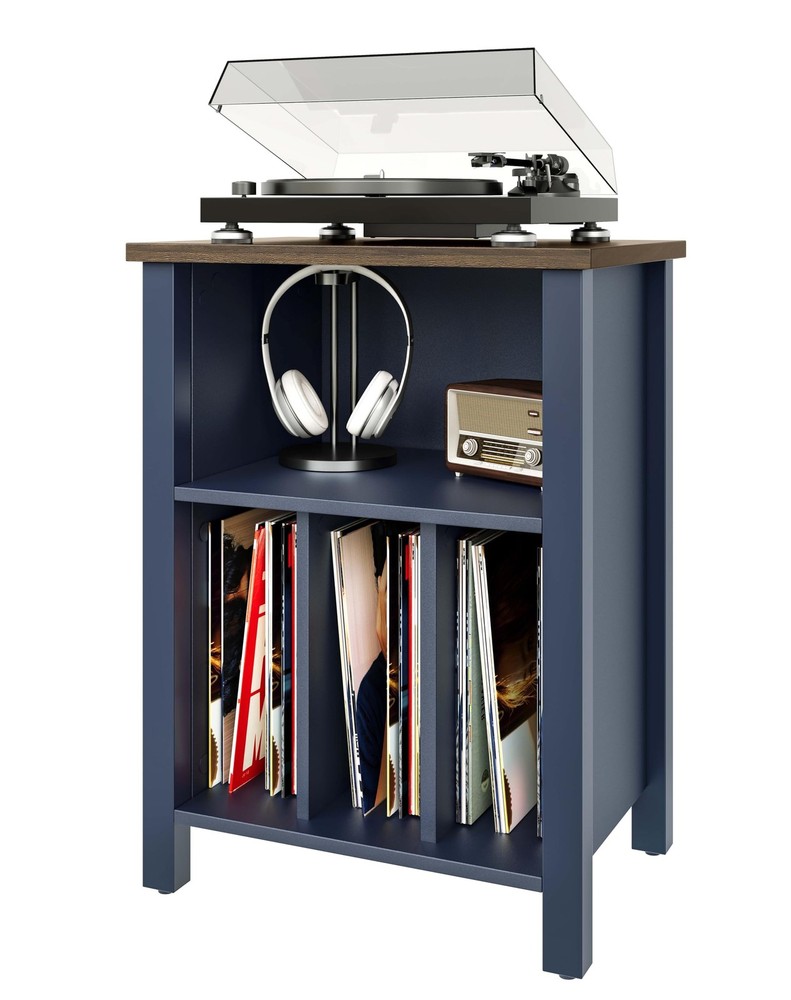 LIDYUK Record Player Stand, Vinyl Record Storage Table End Table with Display...