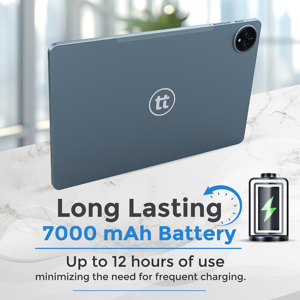 tabtoday 11 inch Tablet, Android 14, Octa-Core Processor 128GB ROM, WiFi - Blue