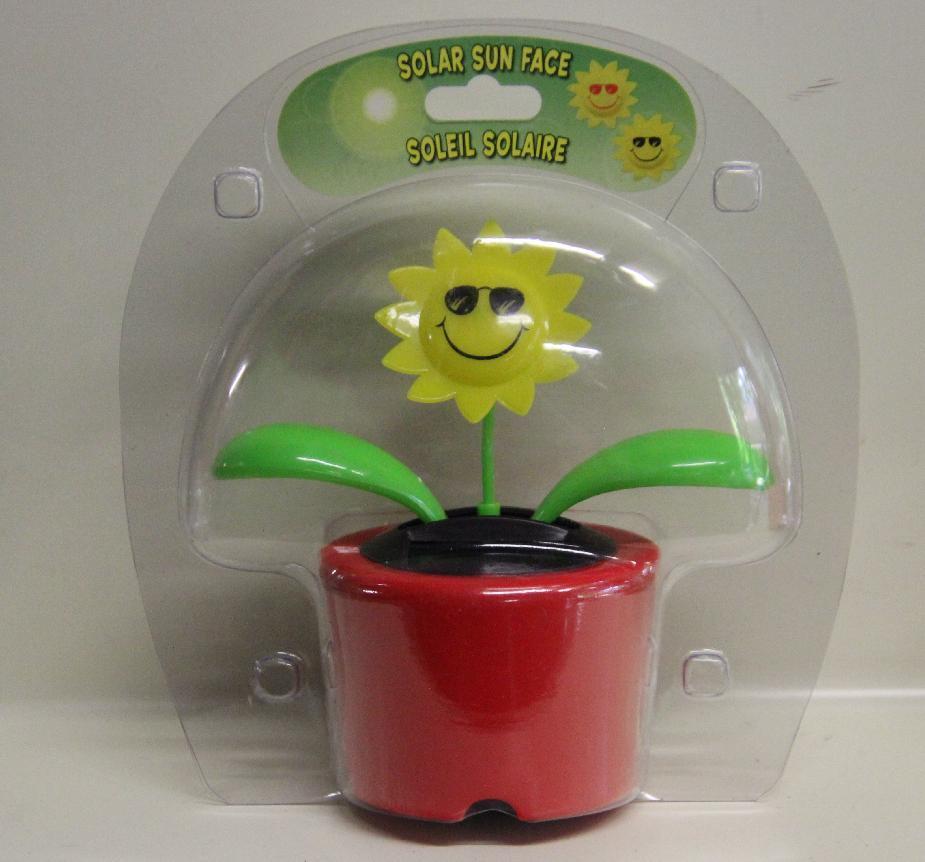 Solar Dancing Sun Face Approx 4" 4 Different Colors