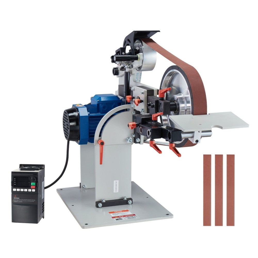 72x2in 1500W Variable-Speed Belt Grinder, VFD-Controlled & 3-Mode