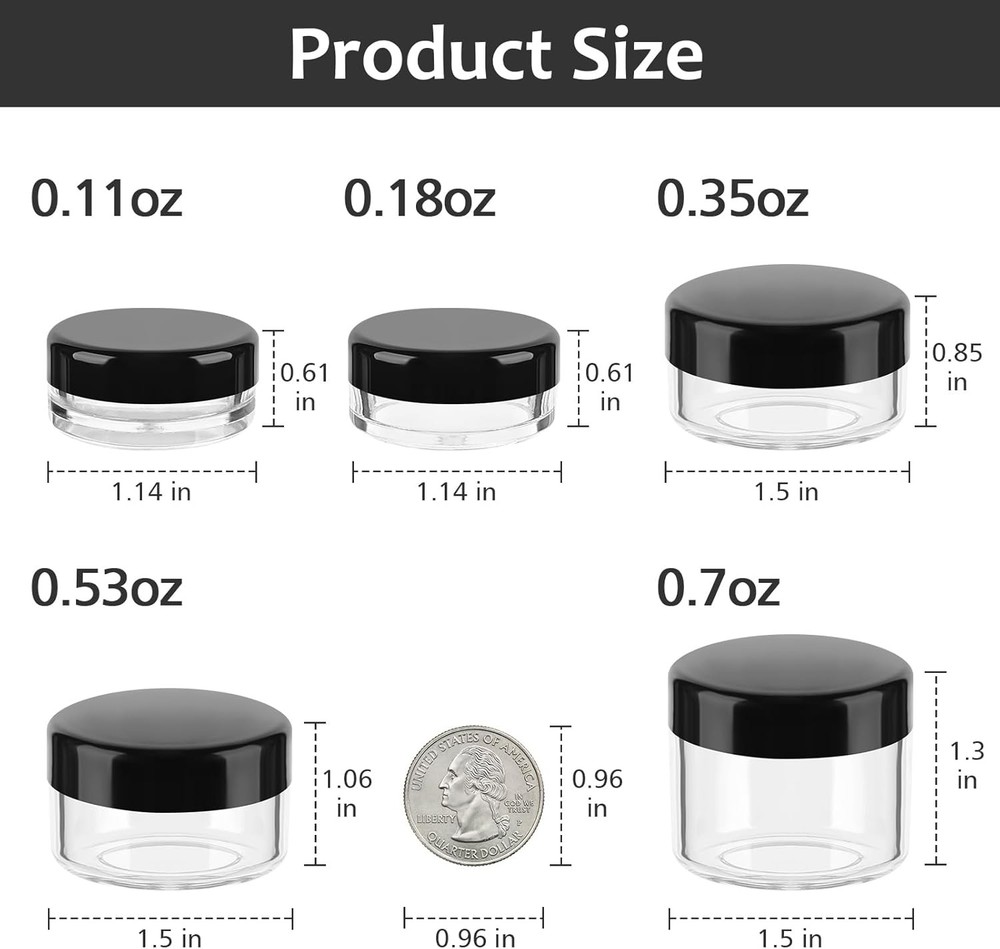 Makeup Travel Containers with Lids and Mini Spatulas