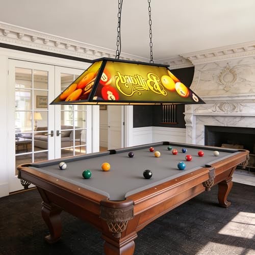 4-Light Billiard Pool Table Light for 7' 8' 9' Tables, Vintage Pool Table