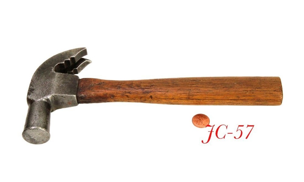 old antique FULTON HEBBLEWIATE STEP CLAW HAMMER tool