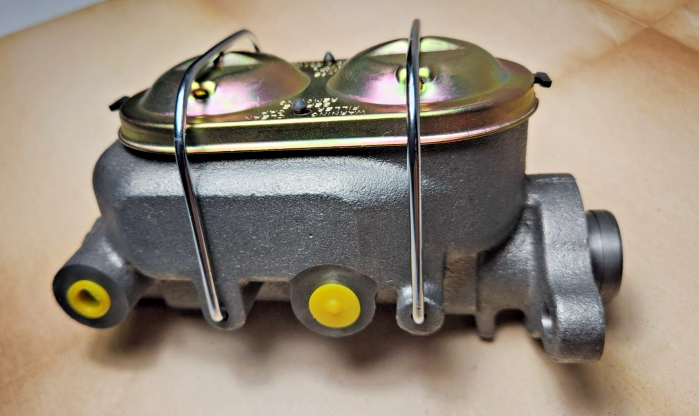 Chevy Master Cylinder 1" Bore 2 Ports Each Side w Fittings and Adaptor MC1321H