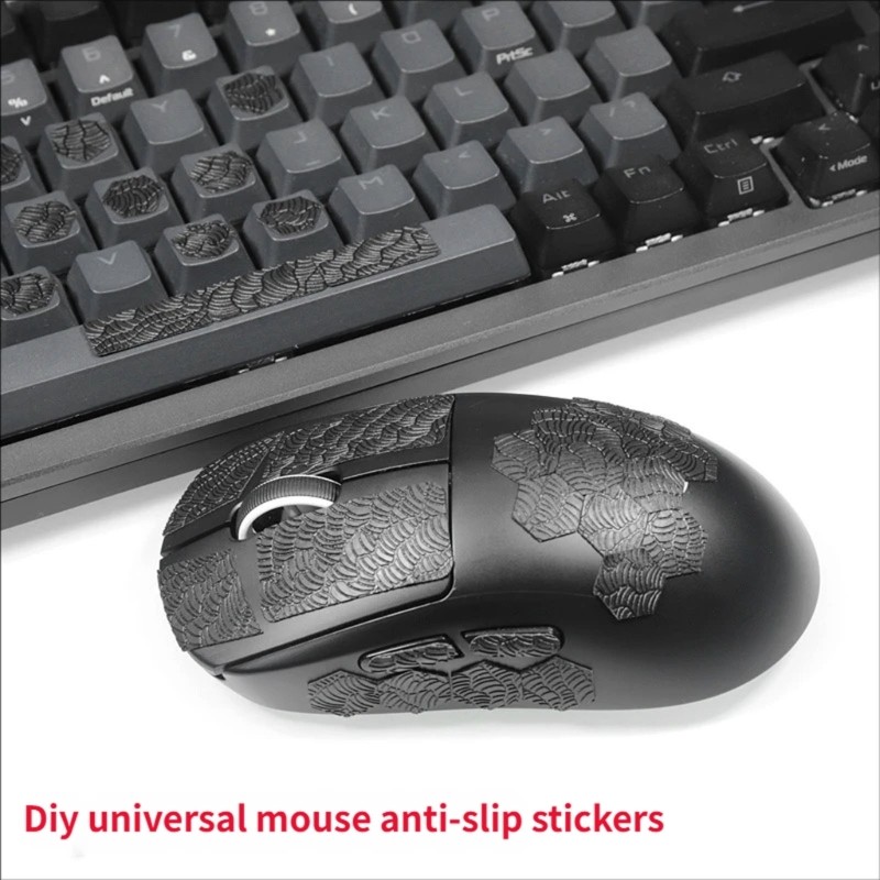 Sweat Resistant Mouse Sticker Hexagonal Pattern Grip Pad Quick Installation