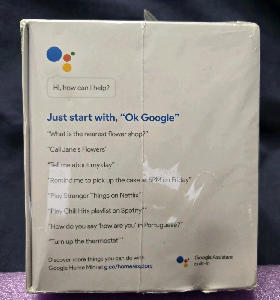 Google Home Mini, (NEW) Sealed In Box